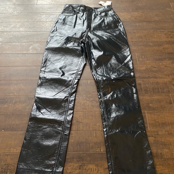 Abercrombie and Fitch 90s straight High rise faux leather pants - Picture 9 of 12